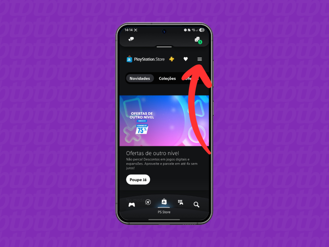 Acessando as configurações de conta da PSN