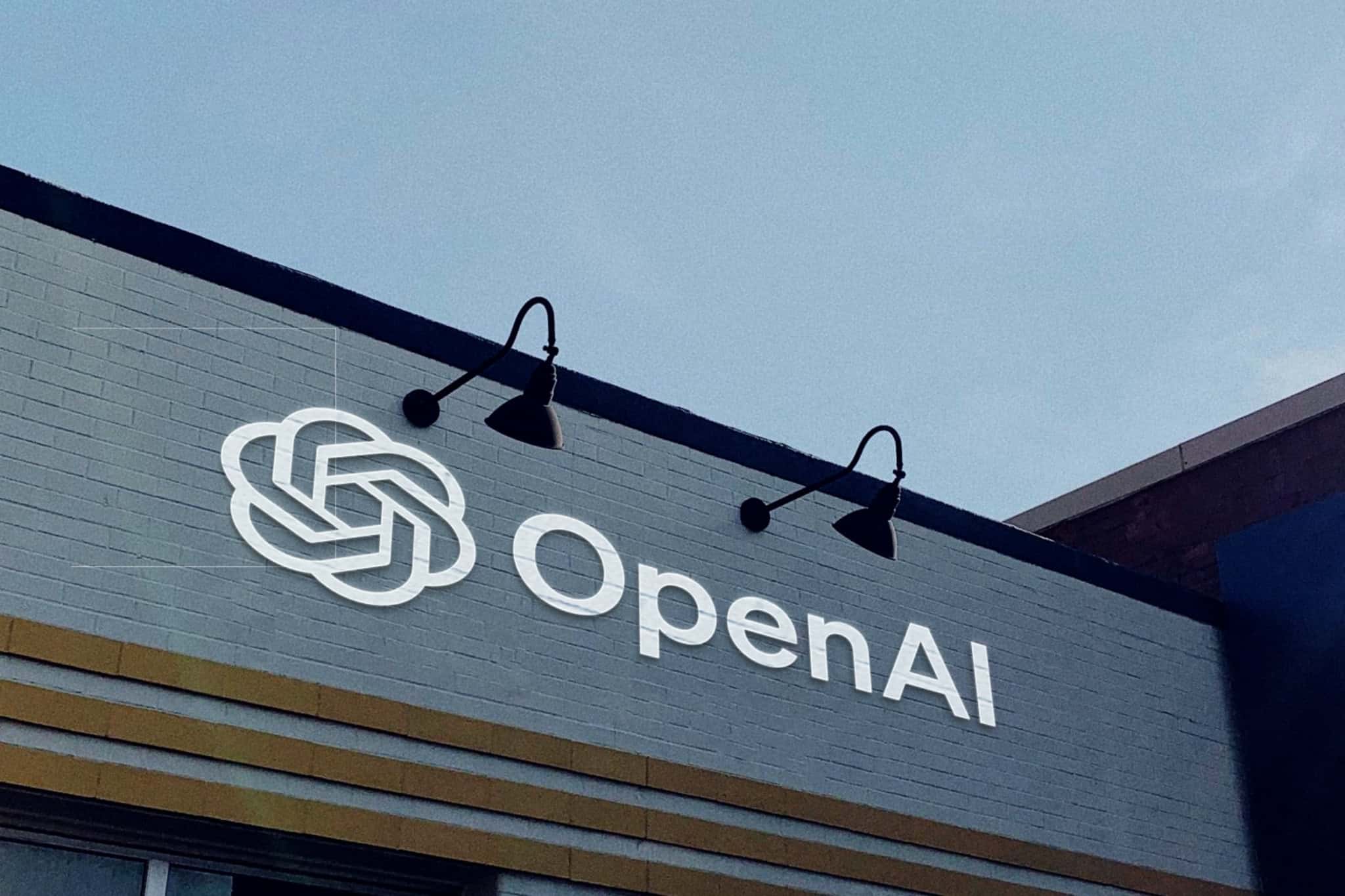 Logo da OpenAI em um prédio