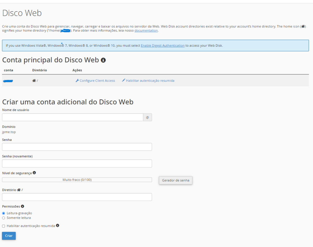 Disco Web no cPanel: para que serve e como utilizar