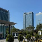 Fachadas de prédios da Samsung na Coreia do Sul