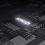 Logo da AMD em uma placa