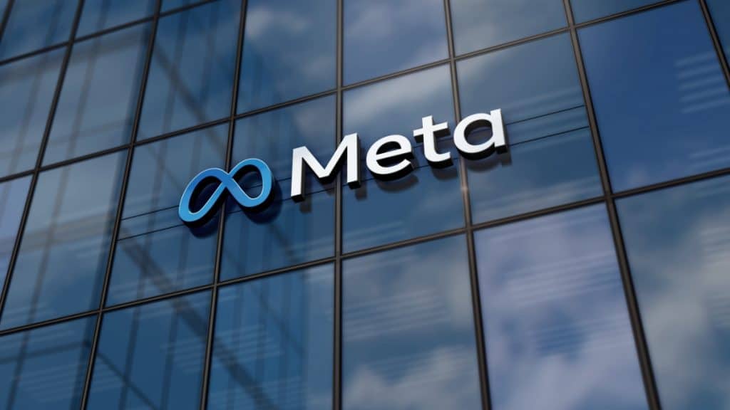 Logo da Meta em um prédio