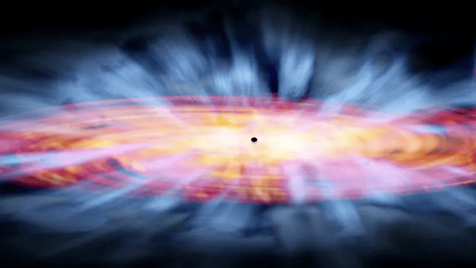 Ilustração artística de um quasar