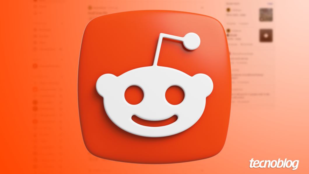 Ilustração mostra o ícone do Reddit ao centro. Na parte inferior direita, o logotipo do 
