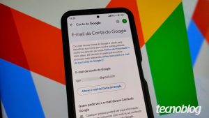 Ilustração da página que permite a alteração de e-mail do Gmail