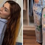 Influenciadora de SC gera polêmica ao customizar calça com Brasil escrito com Z